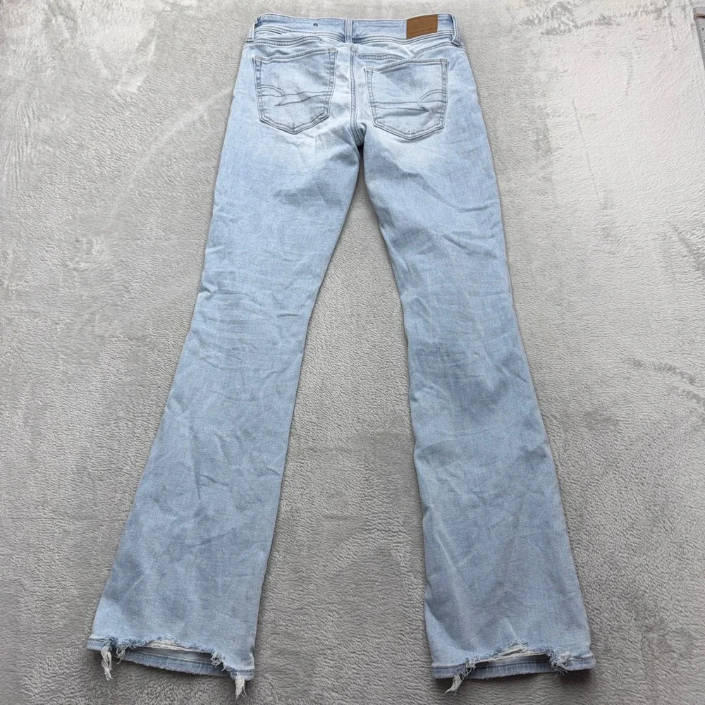 American Eagle Jeans Womens 2 Light Blue Kick Boot Bootcut Stretch Denim Denim